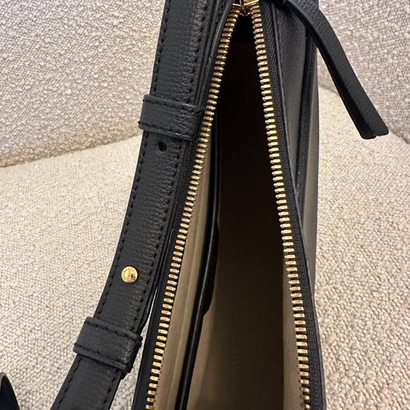 Polene Numero Dix (Number Ten Bag - Monochrome Black Textured leather) - Picture 8 of 15